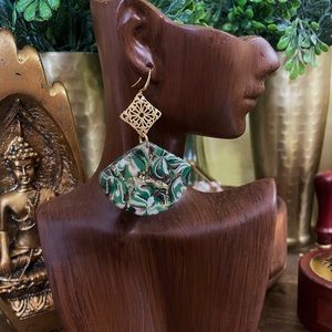 Sylva PT I Earring, Gold Plated Jewelry, Clay Jewelry, Goddess Jewelry